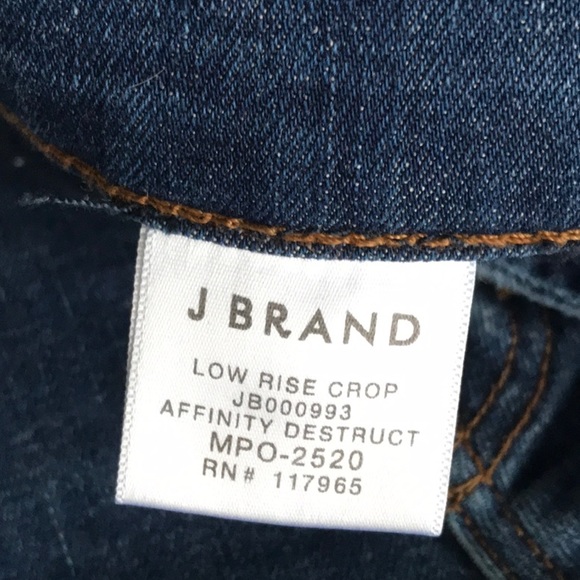 J BRAND LOW RISE CROP AFFINITY DESTRUCT JEANS 31 - Picture 2 of 4